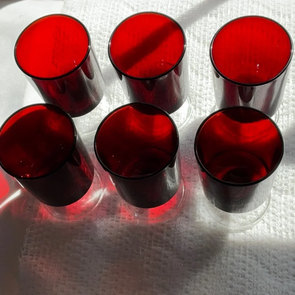 Arcoroc Luminarc France Ruby Red 4 oz. Juice Glasses Set of 6